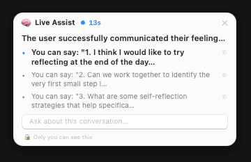 In-call widget — keep everything on your Mac with local mode